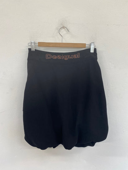 Classic Desigual Mini Bubble Skirt UK8 Black JB006