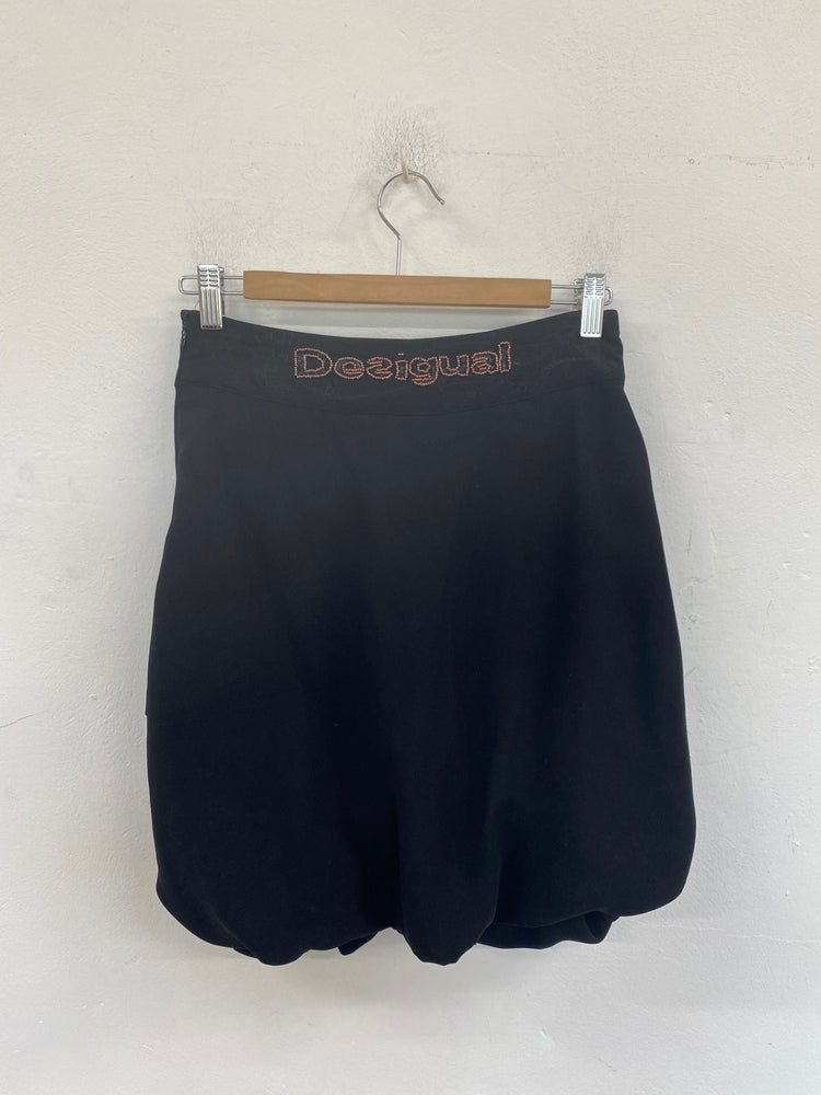 Classic Desigual Mini Bubble Skirt UK8 Black JB006