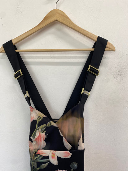Classic Ted Baker Dress UK6 Black floral formal JB006