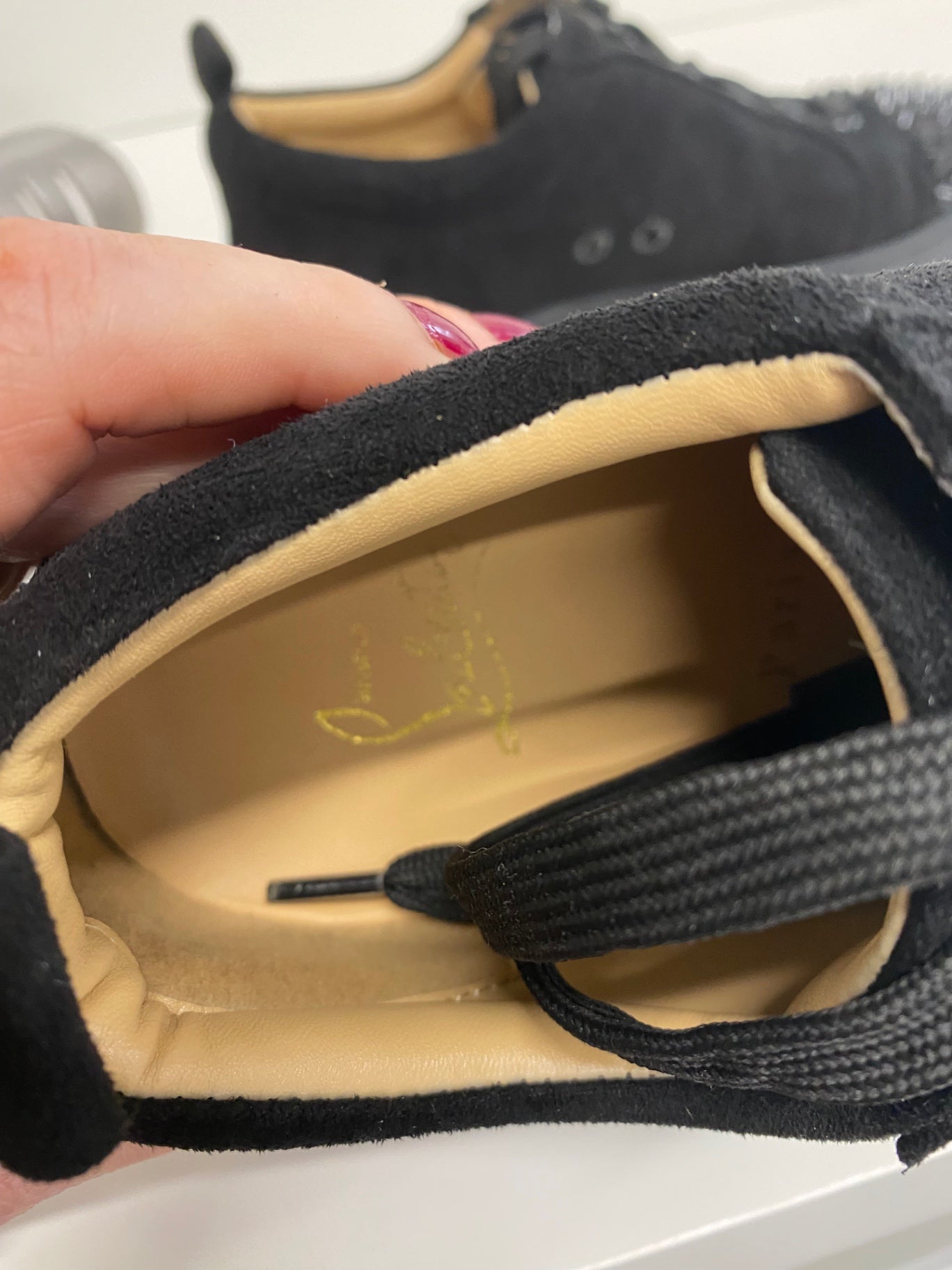 Classic Christian Louboutin Louis Junior Sneakers UK3 Black Spikes BT001