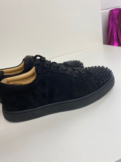 Classic Christian Louboutin Louis Junior Sneakers UK3 Black Spikes BT001