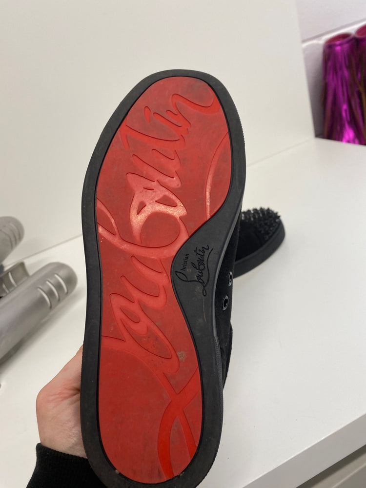 Classic Christian Louboutin Louis Junior Sneakers UK3 Black Spikes BT001