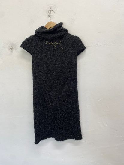 Classic Desigual Dress UK S Grey embroidered