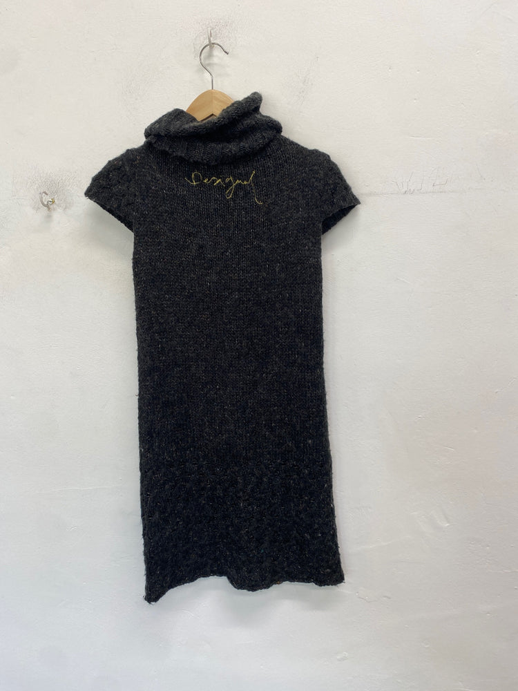 Classic Desigual Dress UK S Grey embroidered