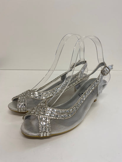 Classic Lilley Occasion Heels UK4 Silver Diamante party Wedding BT001