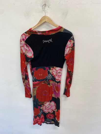 Classic Desigual Dress UK XS Multicolor floral cowl neck JB006
