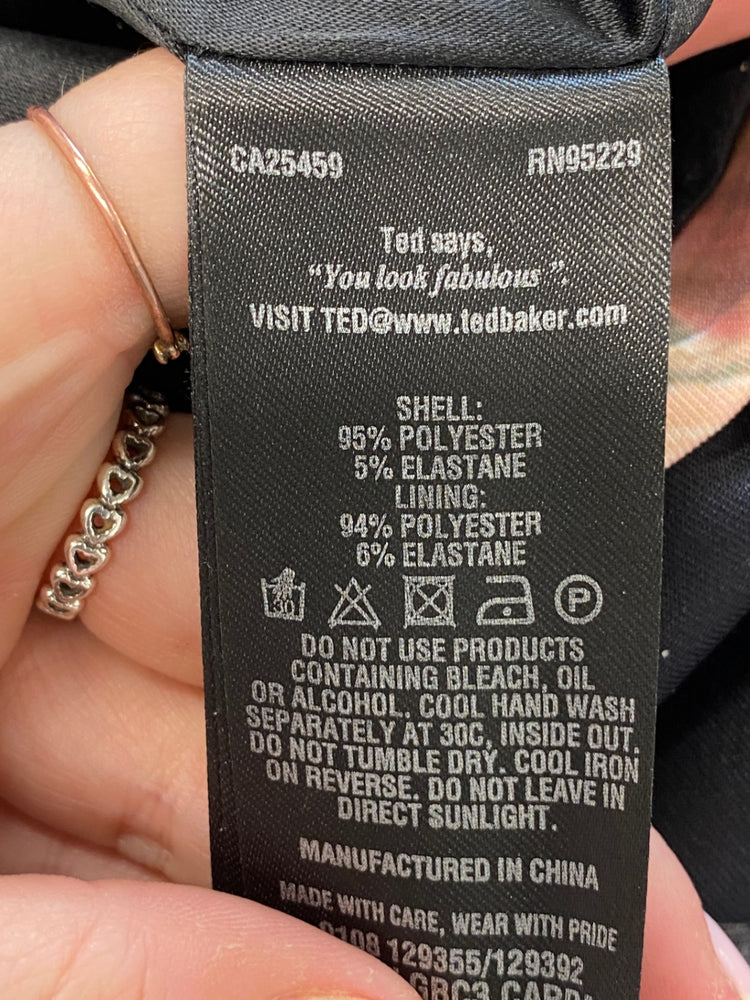 Classic Ted Baker Dress UK6 Black floral formal JB006