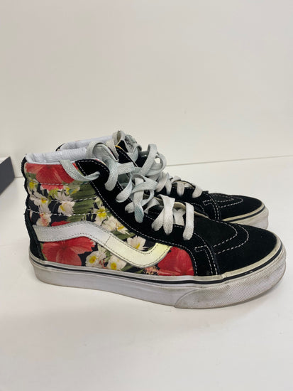Classic Vans Sneakers UK3 Black Floral Patterns BT001