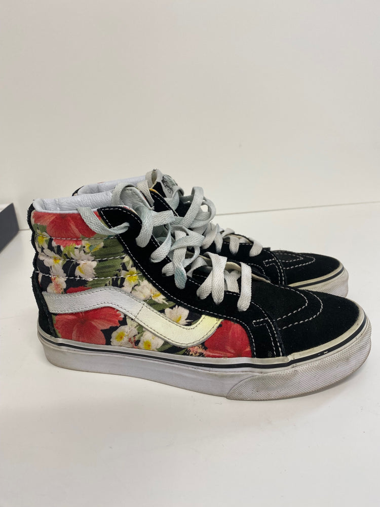 Classic Vans Sneakers UK3 Black Floral Patterns BT001