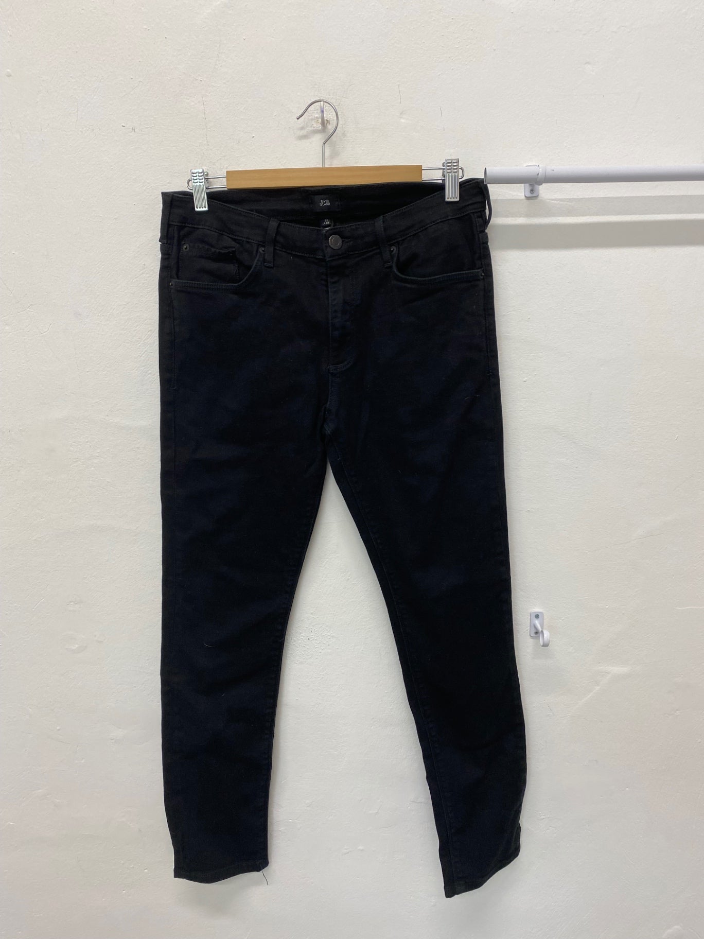 Fabulous River island Jeans W32” short tapered slim Black casual SL001 