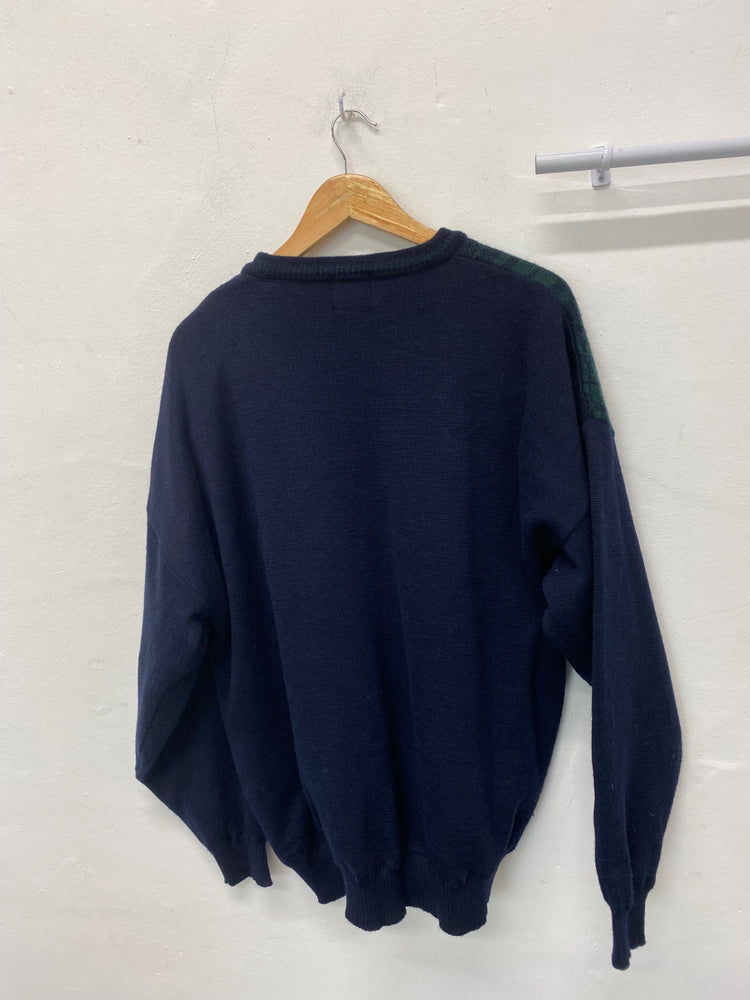 Fabulous Proquip Golf Sweater UK XL Green Navy Blue tartan Windproof SL001