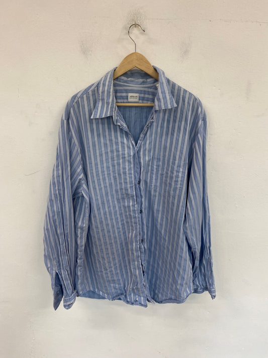 Classic Armani Collezioni Shirt UK XXL Blue & White Stripe DW001