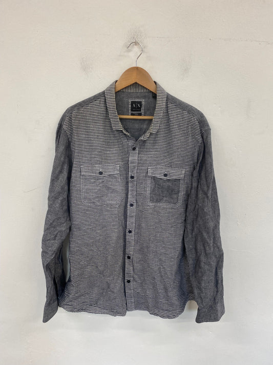 Classic Armani Exchange Shirt UK XXL Black & White Gingham DW001
