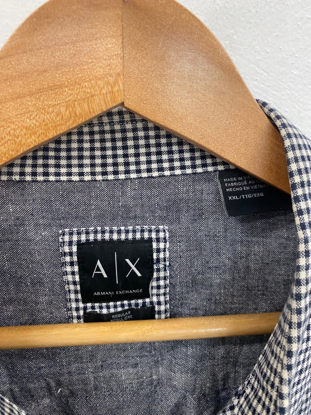 Classic Armani Exchange Shirt UK XXL Black & White Gingham DW001