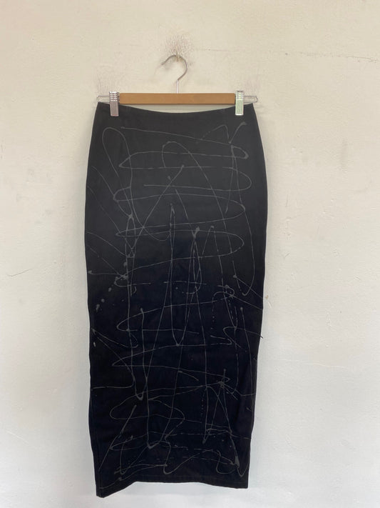 Y2K Vintage Jacqui Burke Midi Skirt UK S Black BT001