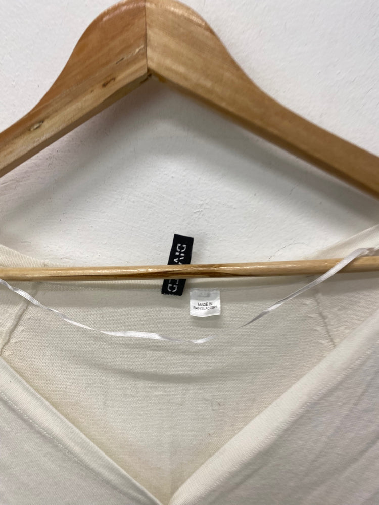 Fabulous H&M Cardigan Uk8 Cream classic shape BT001