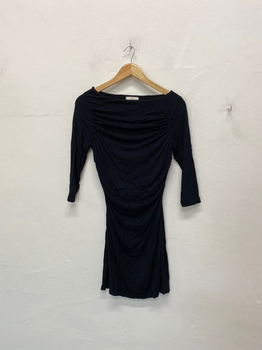 Fabulous River island Dress UK10 Black slash neckline boho chic BT001