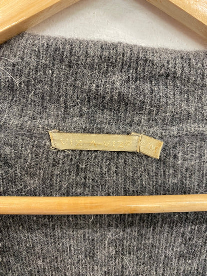 Fabulous Viz-A-Viz Lambswool Cardigan UK S-M Grey BT001