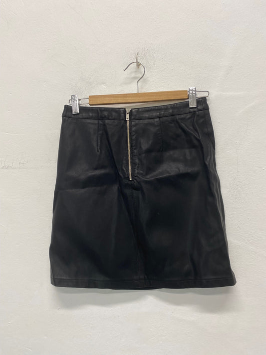 Fabulous George Skirt Uk8 Black classic faux leather BT001