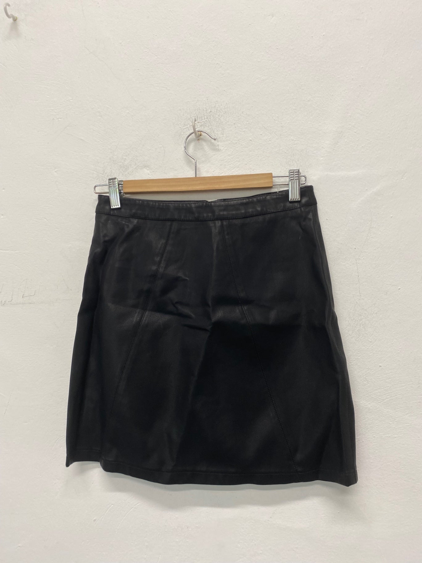 Fabulous George Skirt Uk8 Black classic faux leather BT001