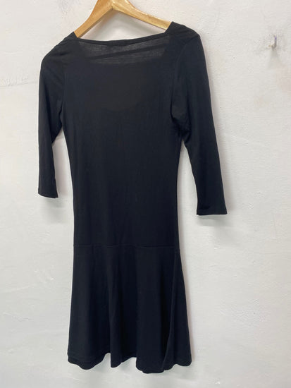 Fabulous LUMA Mini dress UK10 Black drop waist elegant BT001