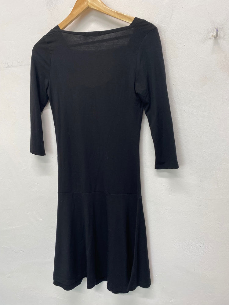 Fabulous LUMA Mini dress UK10 Black drop waist elegant BT001