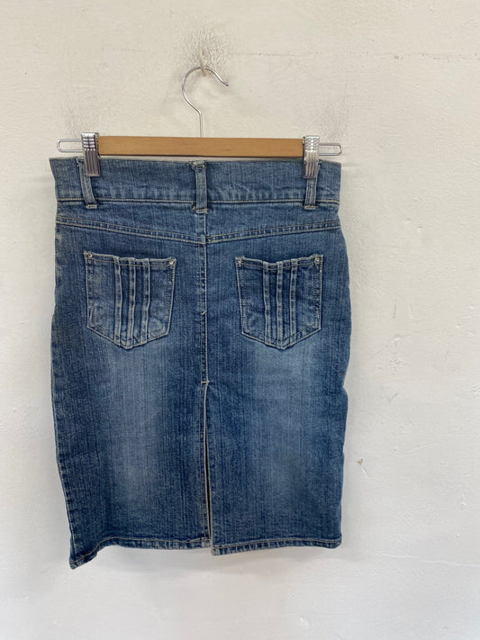 Fabulous Logo Denim Skirt UK6 Blue BT001