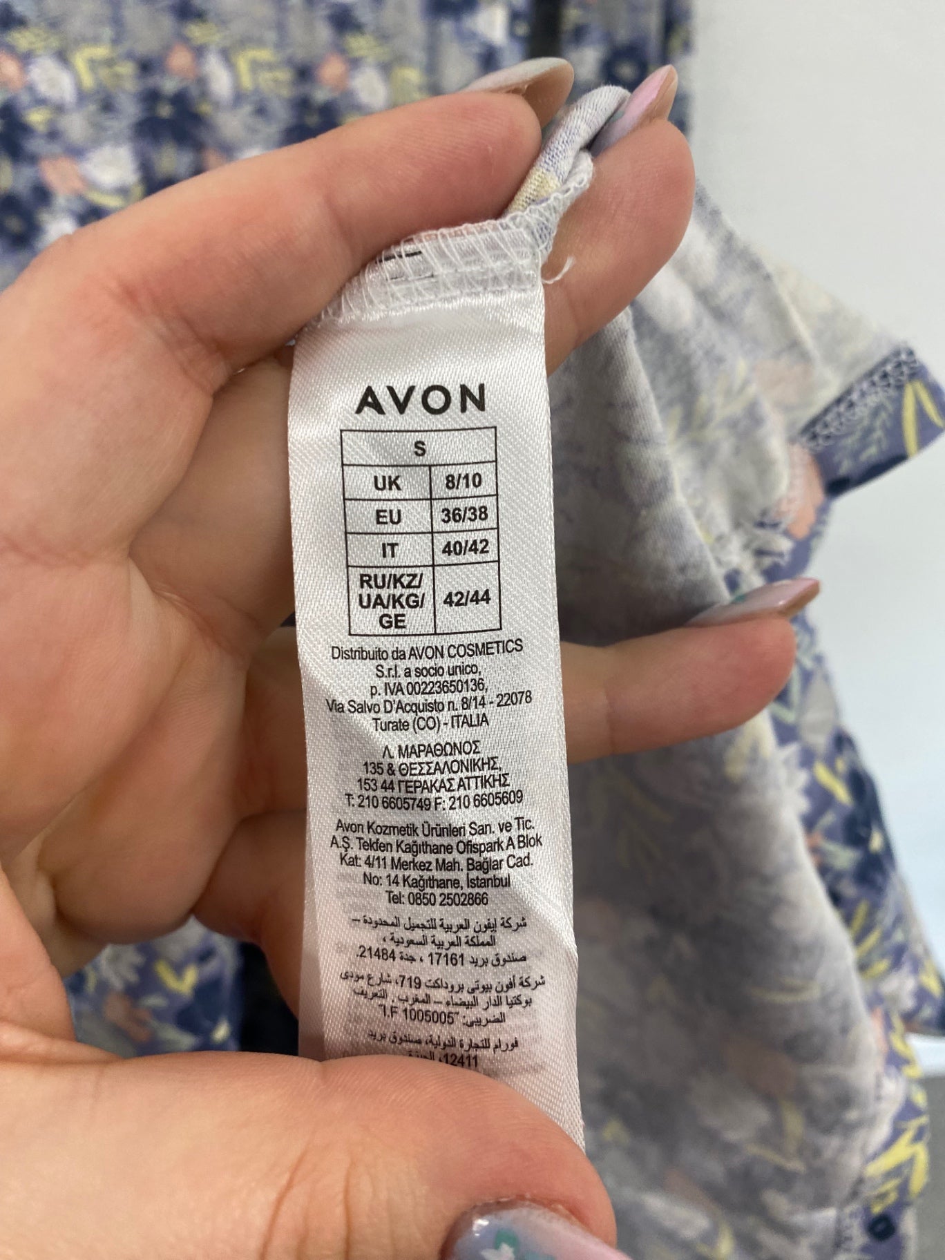 Fabulous AVON Mini Dress UK8-10 Blue Multi Floral BT001