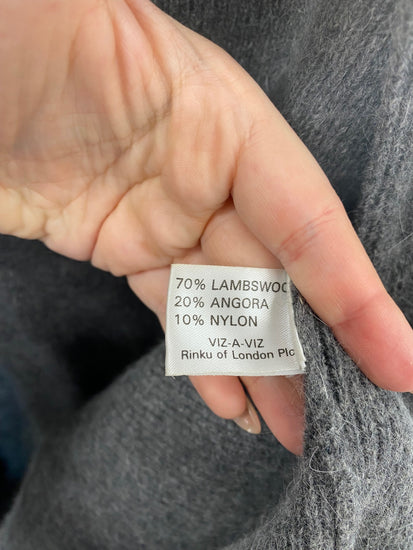 Fabulous Viz-A-Viz Lambswool Cardigan UK S-M Grey BT001