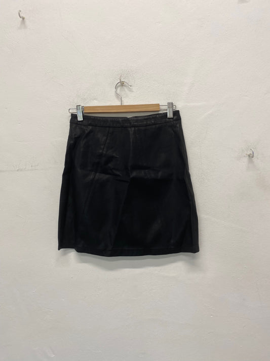 Fabulous George Skirt Uk8 Black classic faux leather BT001
