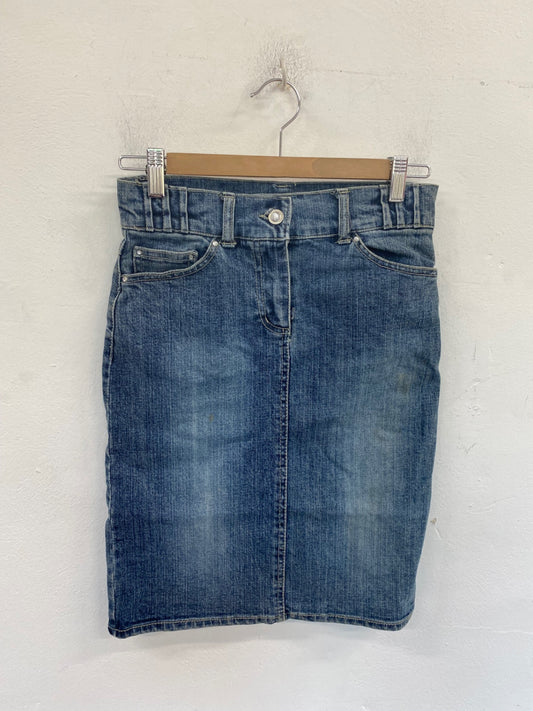 Fabulous Logo Denim Skirt UK6 Blue BT001