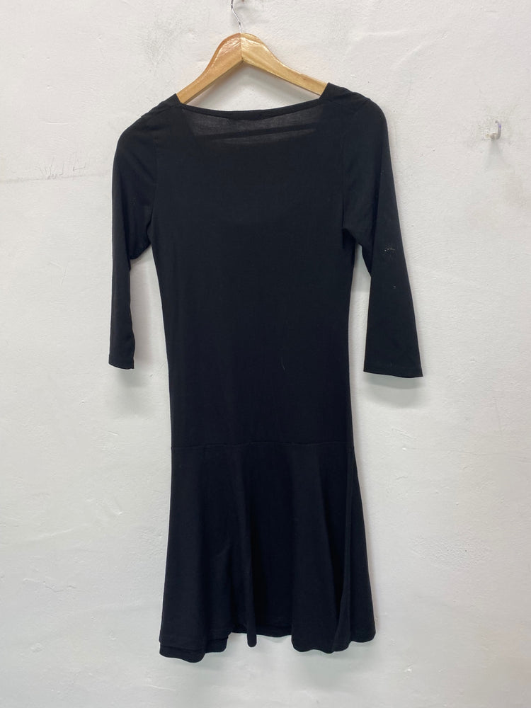 Fabulous LUMA Mini dress UK10 Black drop waist elegant BT001