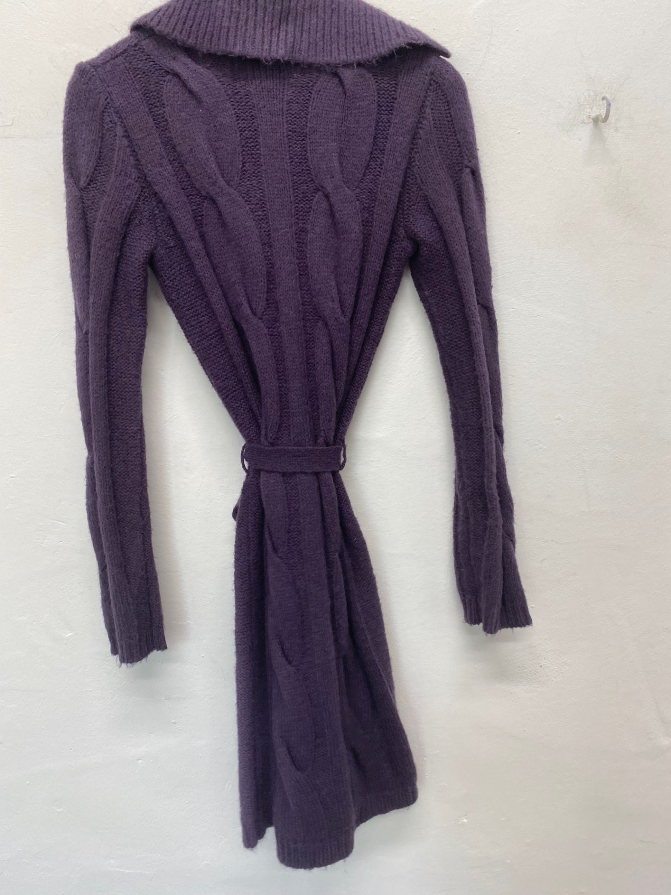 Fabulous Principles Cardigan Uk8 Purple longline classic BT001