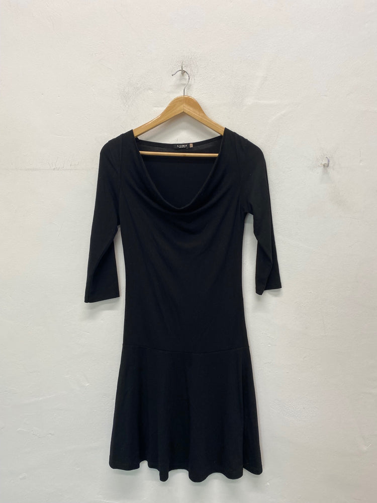 Fabulous LUMA Mini dress UK10 Black drop waist elegant BT001