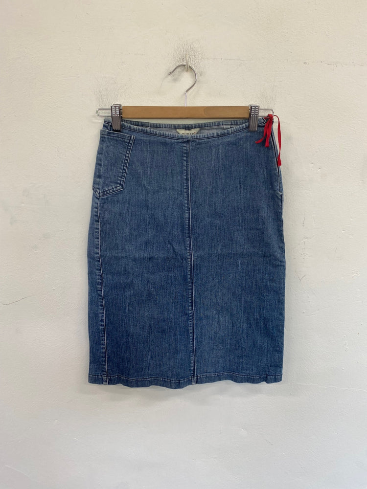 Fabulous Guess Denim Skirt UK S Blue BT001