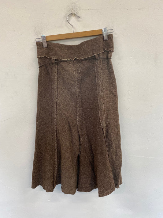 Boho Chic New Look Midi Skirt UK8 Brown BT001
