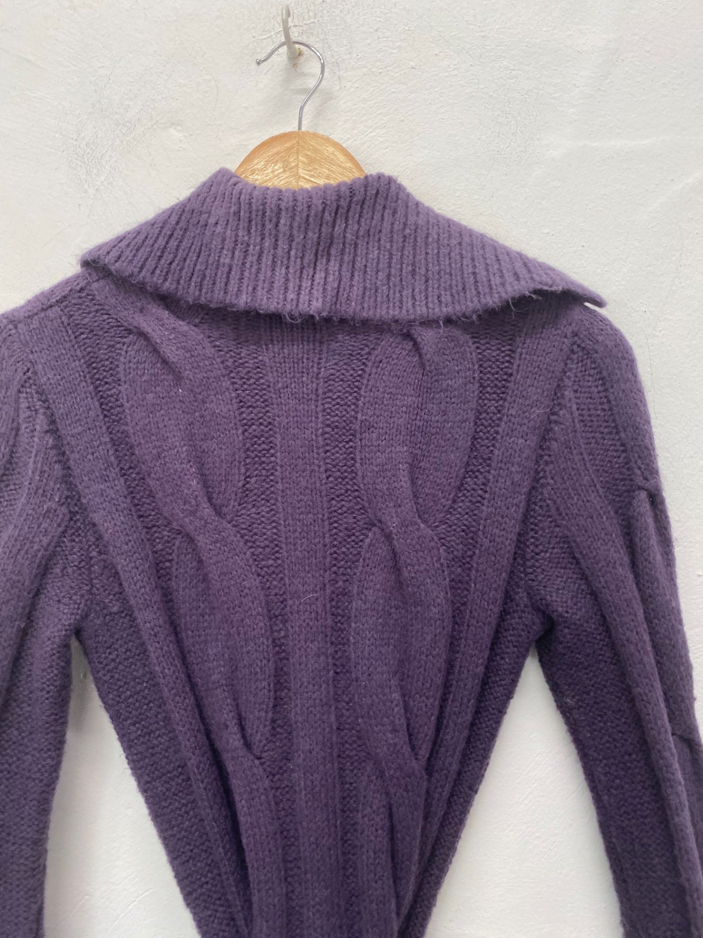 Fabulous Principles Cardigan Uk8 Purple longline classic BT001