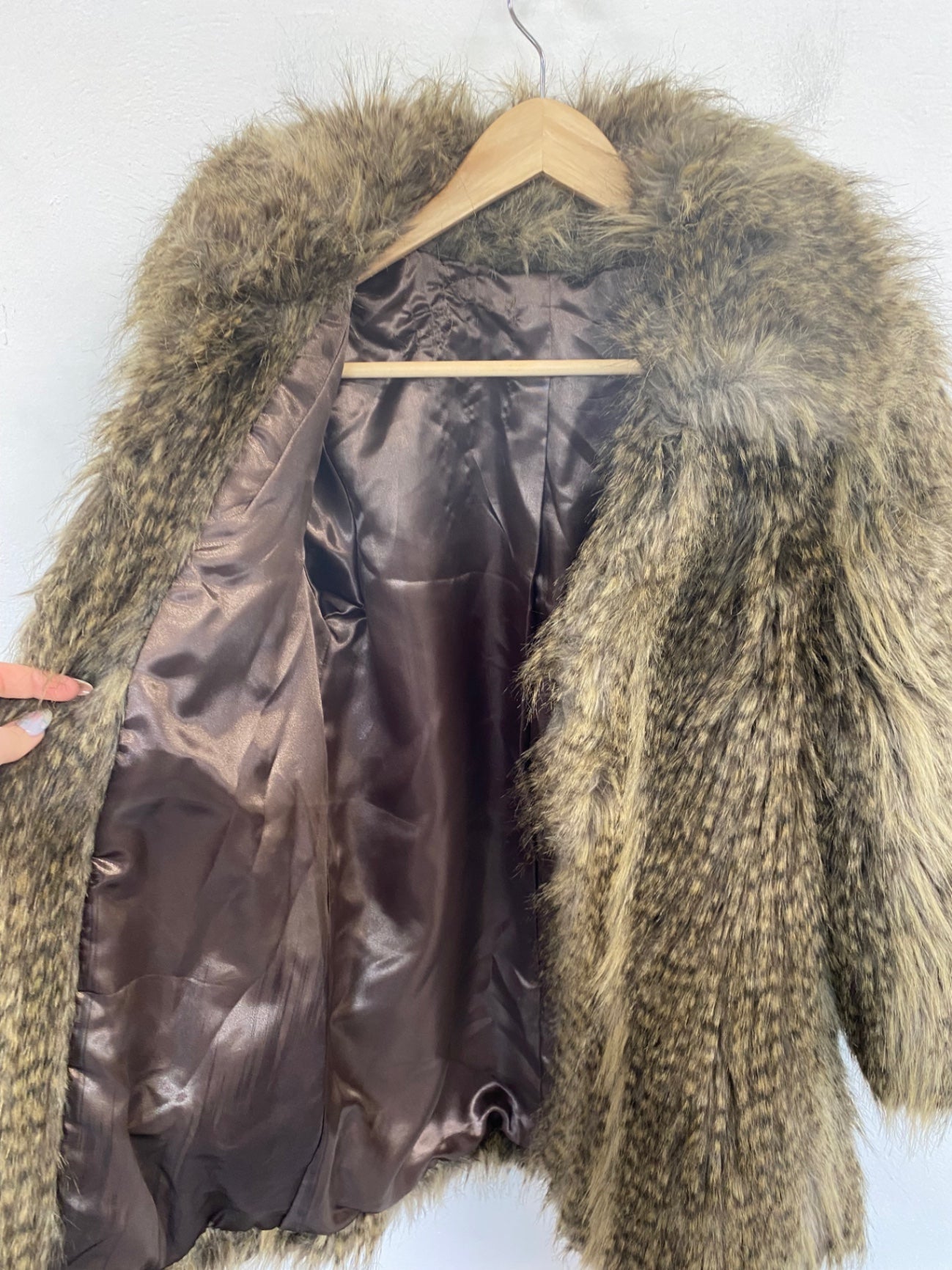 Fabulous Tommy & Kate Faux Fur Coat UK8 Brown BT001
