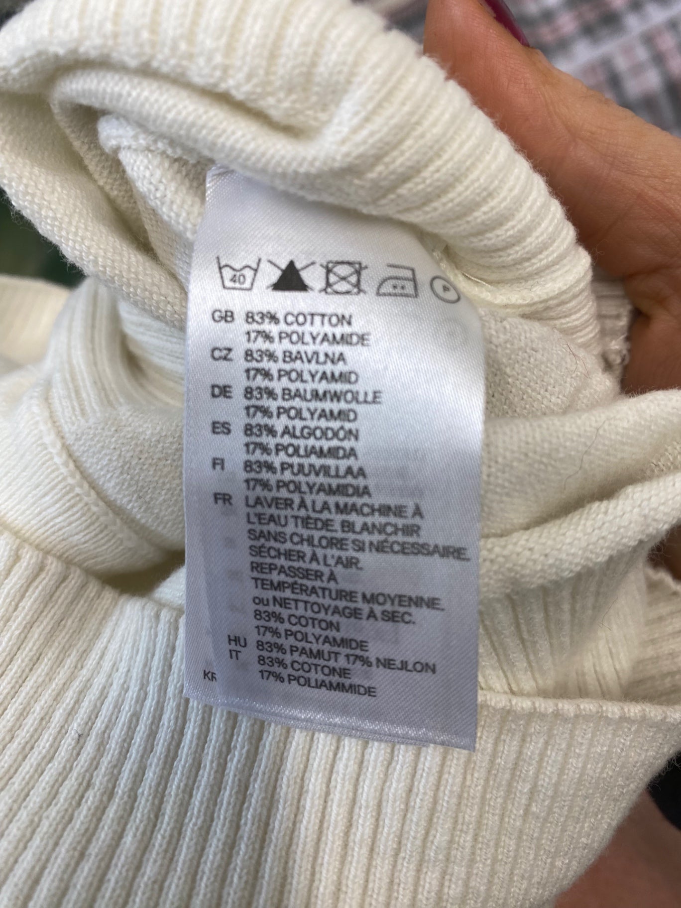 Fabulous H&M Cardigan Uk8 Cream classic shape BT001