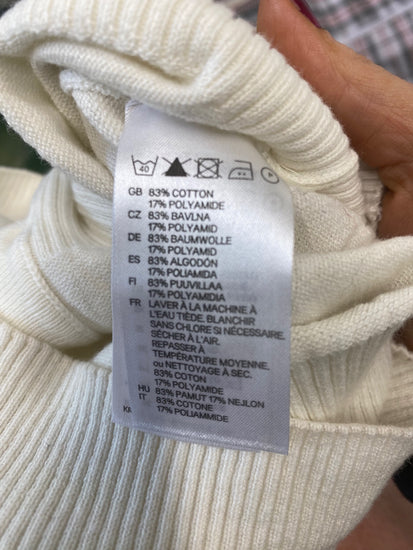 Fabulous H&M Cardigan Uk8 Cream classic shape BT001