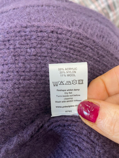Fabulous Principles Cardigan Uk8 Purple longline classic BT001
