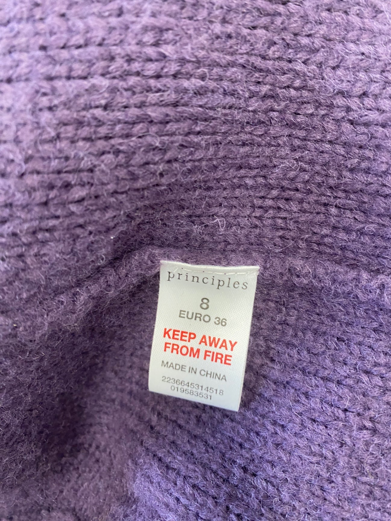 Fabulous Principles Cardigan Uk8 Purple longline classic BT001