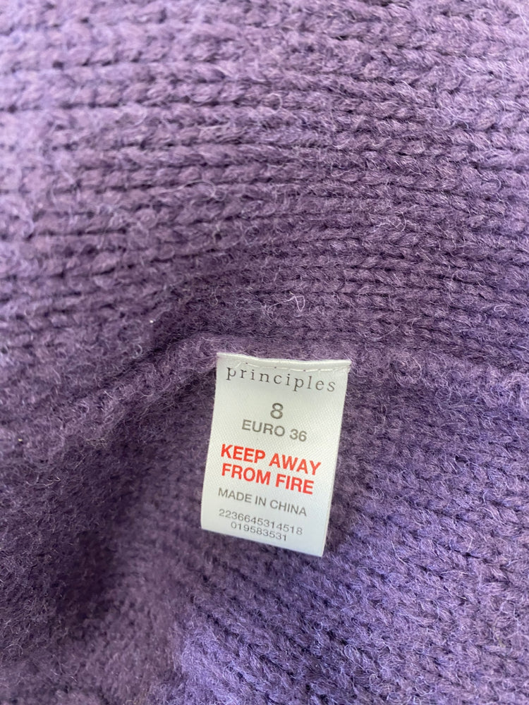 Fabulous Principles Cardigan Uk8 Purple longline classic BT001