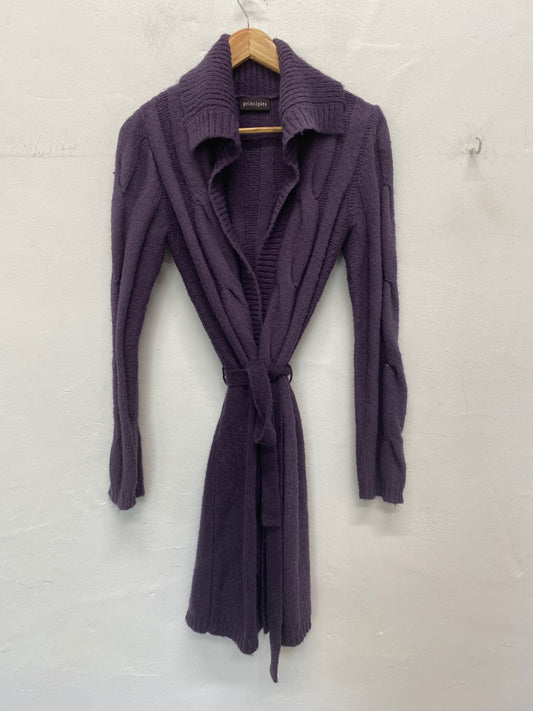 Fabulous Principles Cardigan Uk8 Purple longline classic BT001