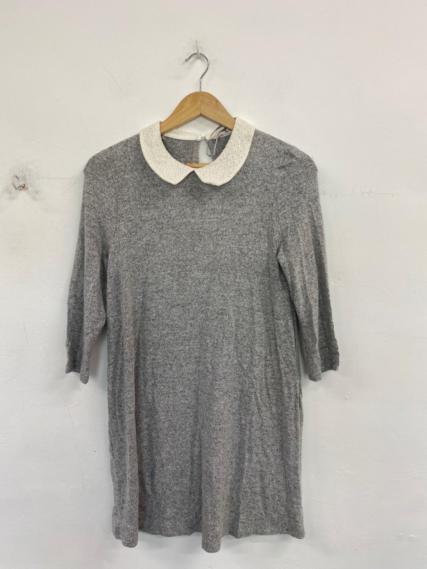 Fabulous TU Broderie Collar Mini Dress UK8 Grey BT001