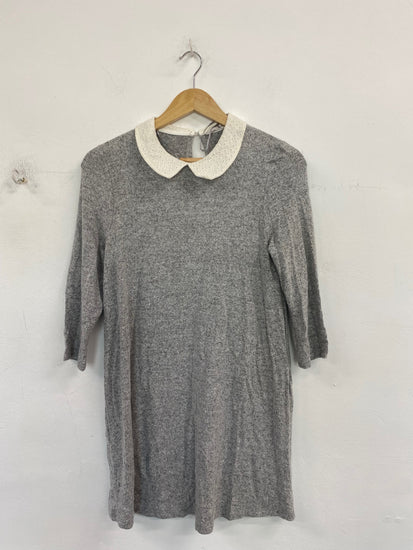 Fabulous TU Broderie Collar Mini Dress UK8 Grey BT001