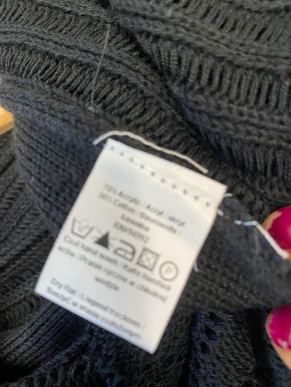 Fabulous P.Luca Kimono cardigan M Black crochet boho chic BT001