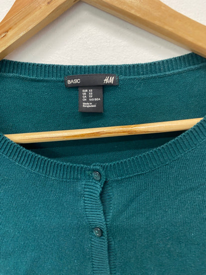 Fabulous H&M Cardigan UK XS Teal classic design BT001