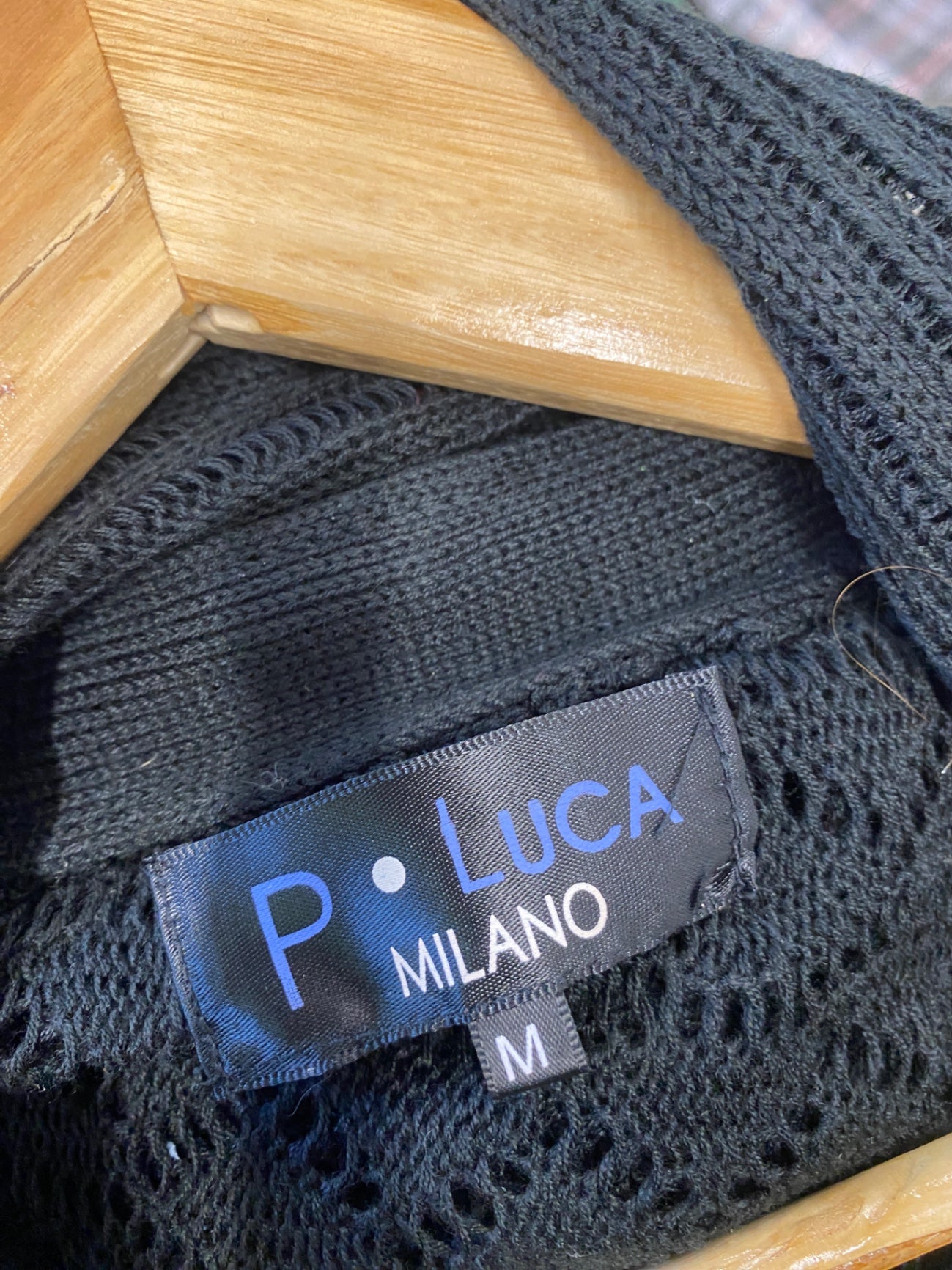 Fabulous P.Luca Kimono cardigan M Black crochet boho chic BT001