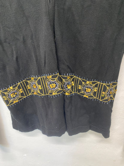 Fabulous H&M Cardigan UK8 Black with gold embroidery boho chic BT001